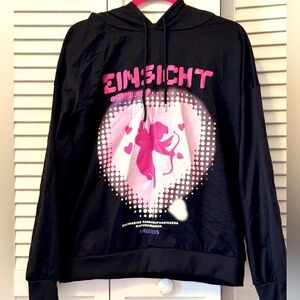 Soft and lightweight fabric Black base with pink and white graphic design